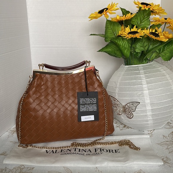 Valentina Fiore Brown Handmade Italian Leather Handbag - Picture 8 of 8